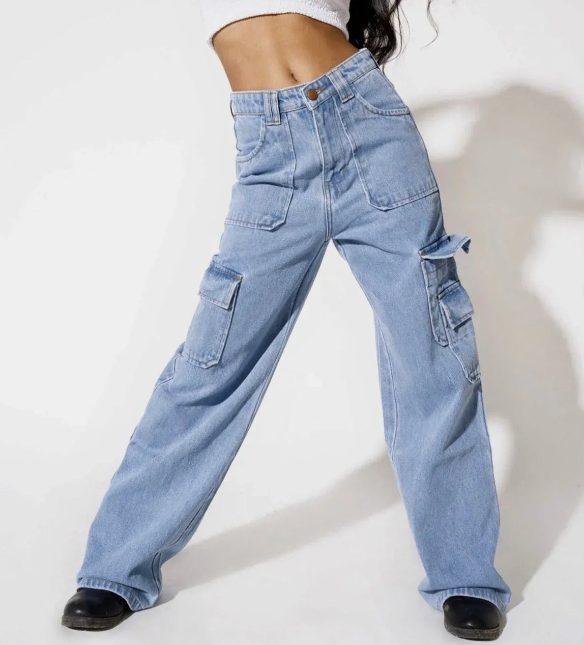 Boyfriend Cargo Wide Leg Denims - Core Denims