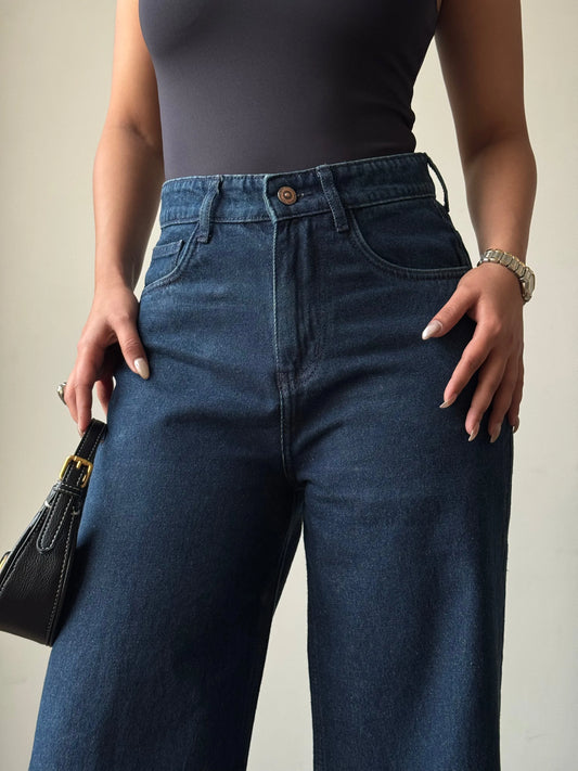 Deep Night Blue Wide Leg Jeans - Core Denims