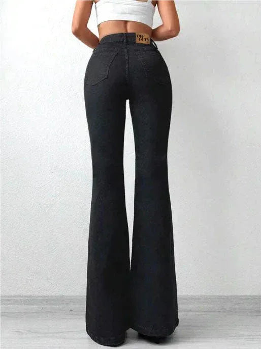 Black Bootcut Flare High Waist Jeans - Core Denims