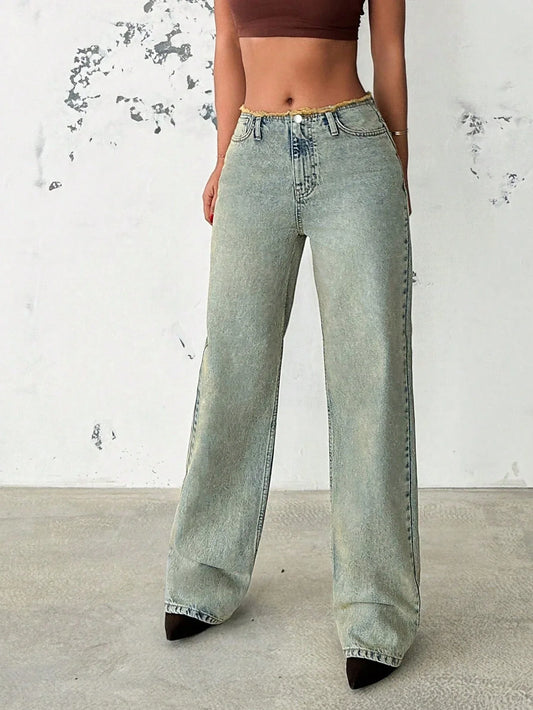 Gen X Raw Mid Rise Straight Fit Jeans - Core Denims