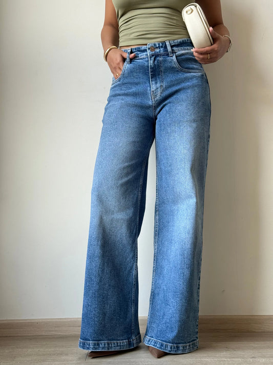 Classic Blue Wide Leg Jeans - Core Denims