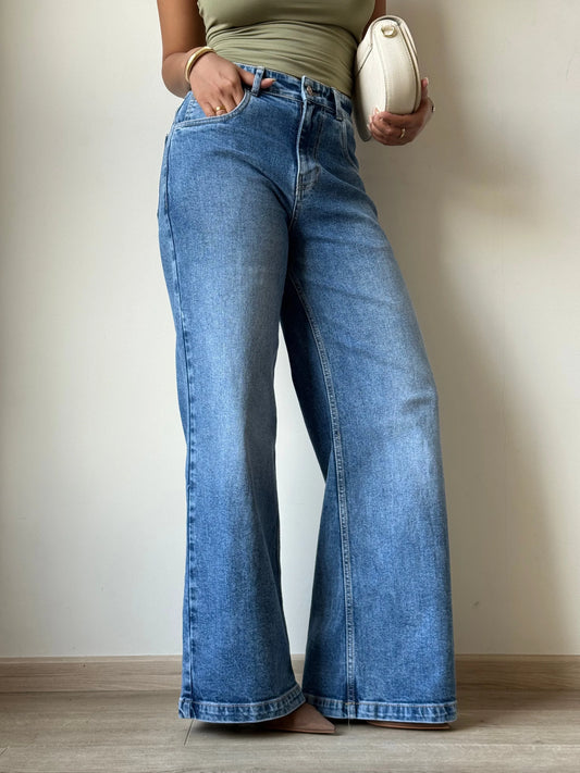 Classic Blue Wide Leg Jeans - Core Denims