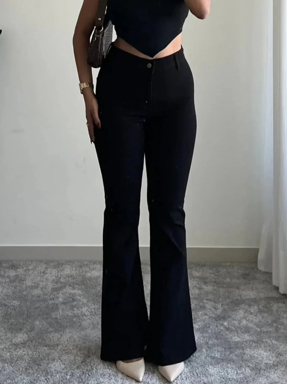 Black Ultra High Rise Flare Jeans - Core Denims
