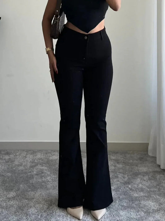 Black Ultra High Rise Flare Jeans - Core Denims