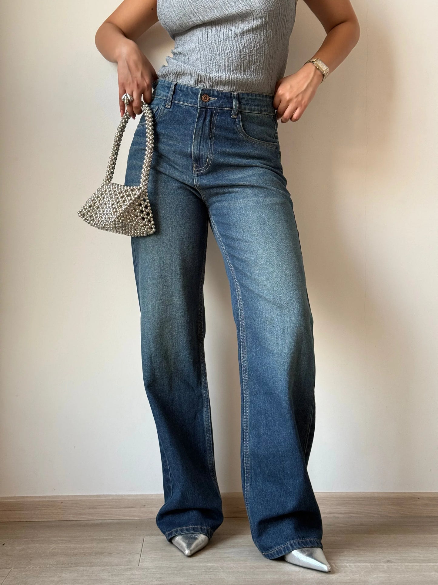 Aged Rust Blue Loose Straight Fit Jeans - Core Denims