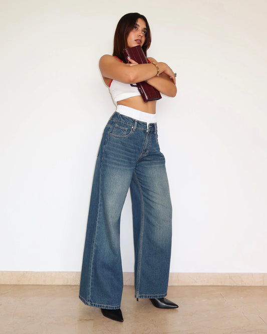 Denim X Boxer Baggy Wide Leg Jeans - Core Denims