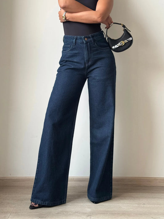 Deep Night Blue Wide Leg Jeans - Core Denims