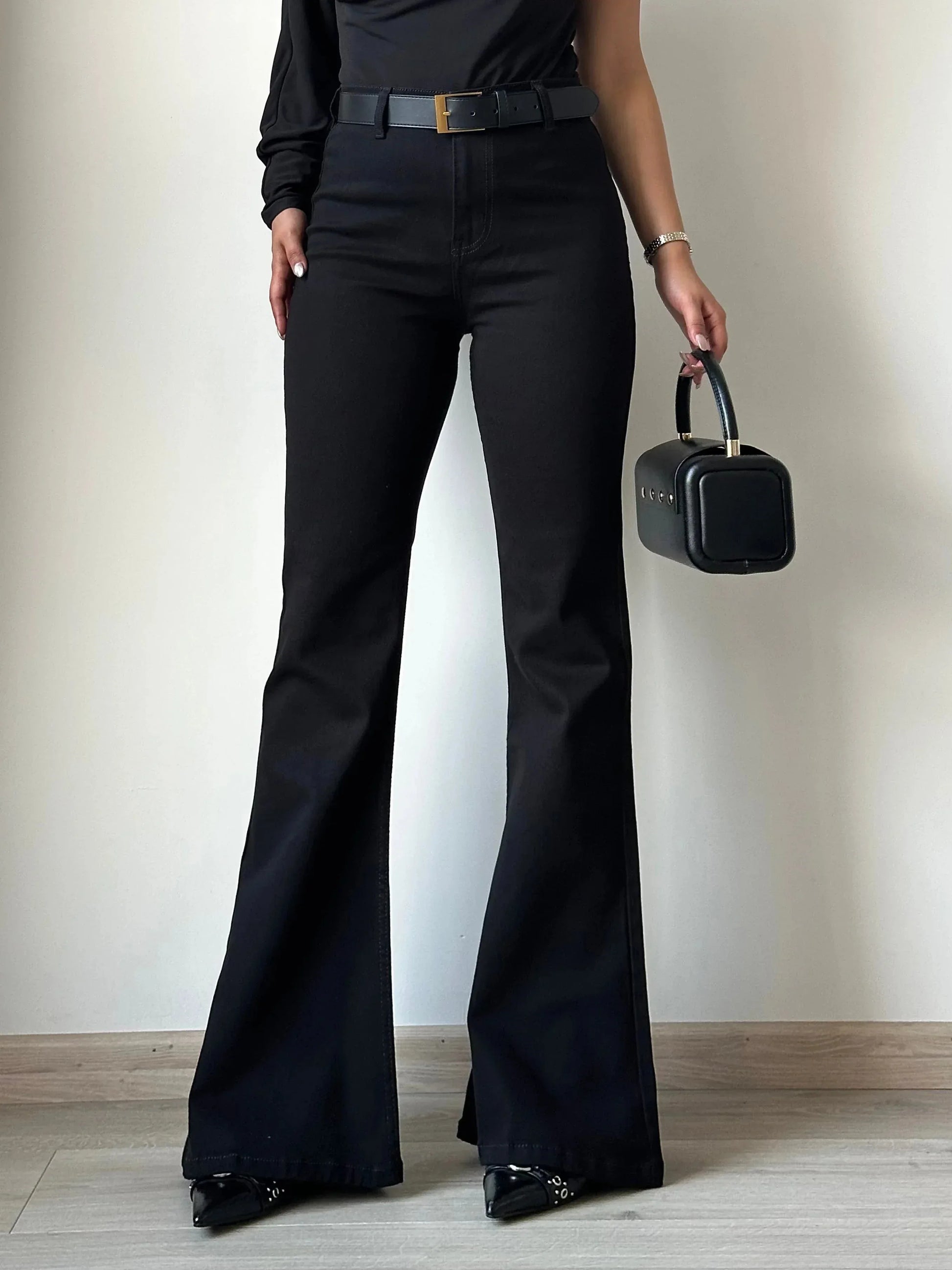 Black Ultra High Rise Flare Jeans - Core Denims