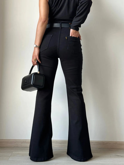Black Ultra High Rise Flare Jeans - Core Denims