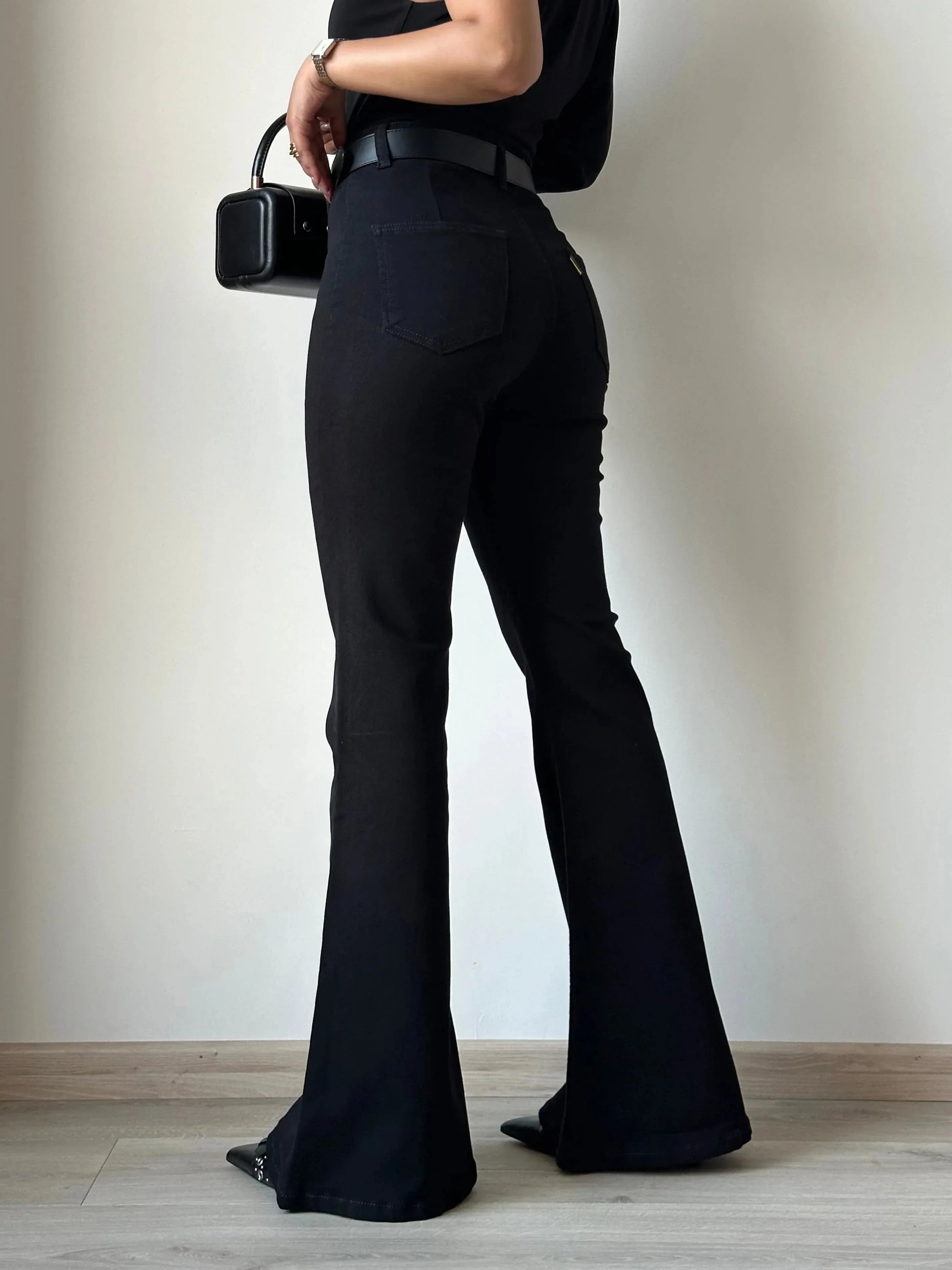 Black Ultra High Rise Flare Jeans - Core Denims