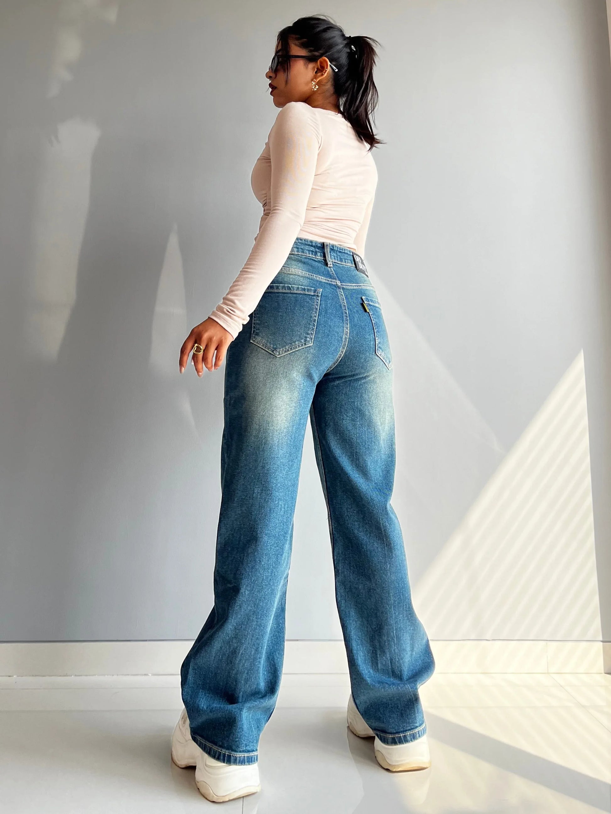 90's Blue Ripped Baggy fit Jeans - Core Denims