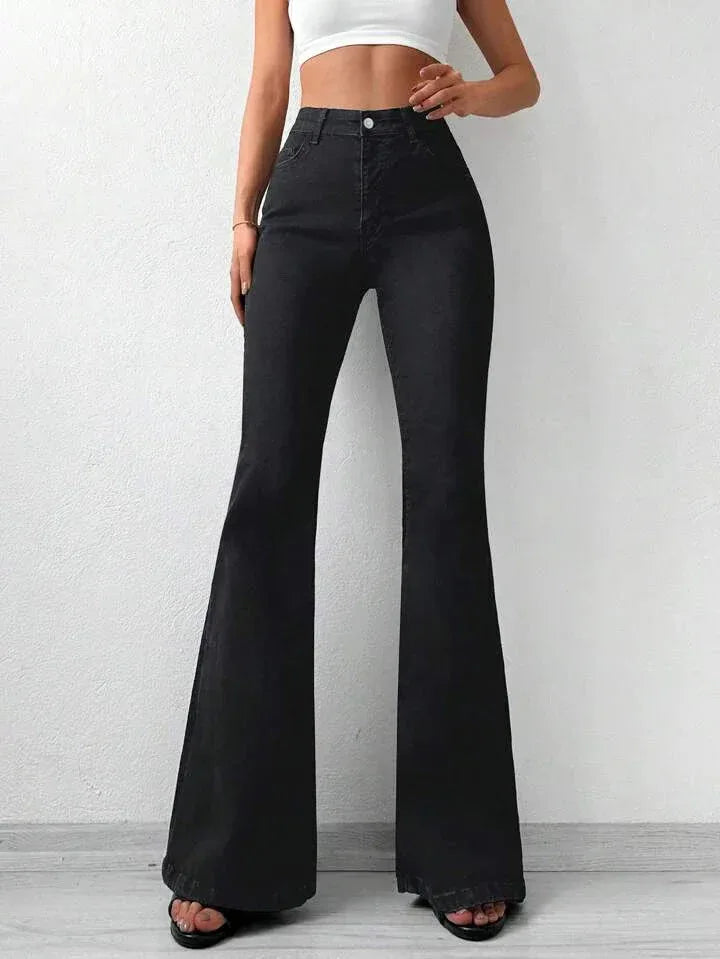 Black Bootcut Flare High Waist Jeans - Core Denims