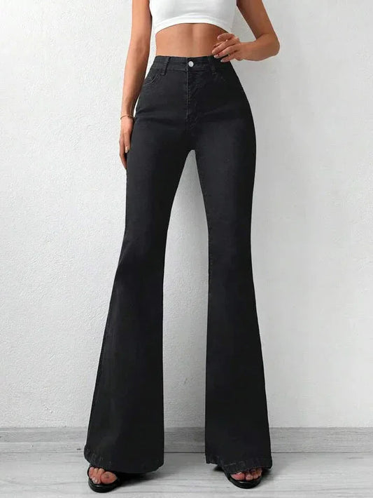 Black Bootcut Flare High Waist Jeans - Core Denims