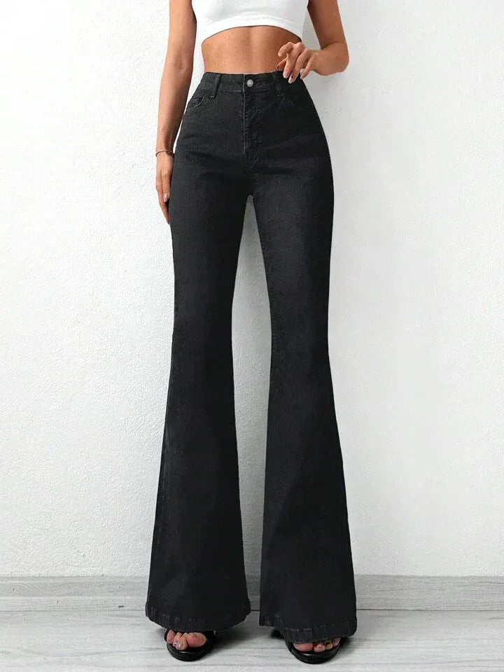 Black Bootcut Flare High Waist Jeans - Core Denims