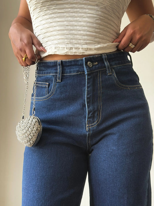 Blueberry Wide Leg High Rise Jeans - Core Denims