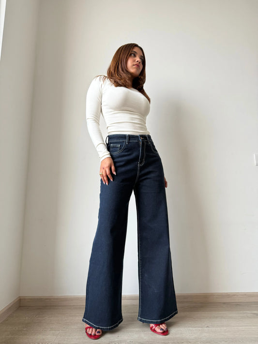 Midnight Indigo Baggy Wide Leg Jeans - Core Denims