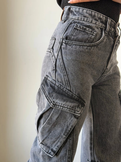 All Out Flare Cargo Unisex Jeans - Core Denims