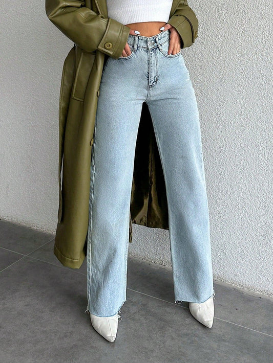 Raw Edge Tailored Straight Fit Jeans - Core Denims