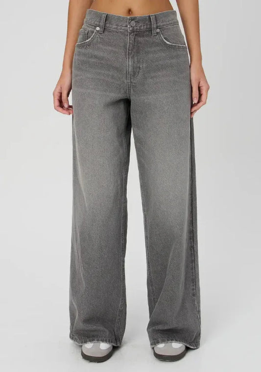 Dark Grey Wide-Leg Jeans - Core Denims