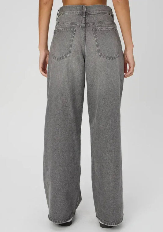 Dark Grey Wide-Leg Jeans - Core Denims